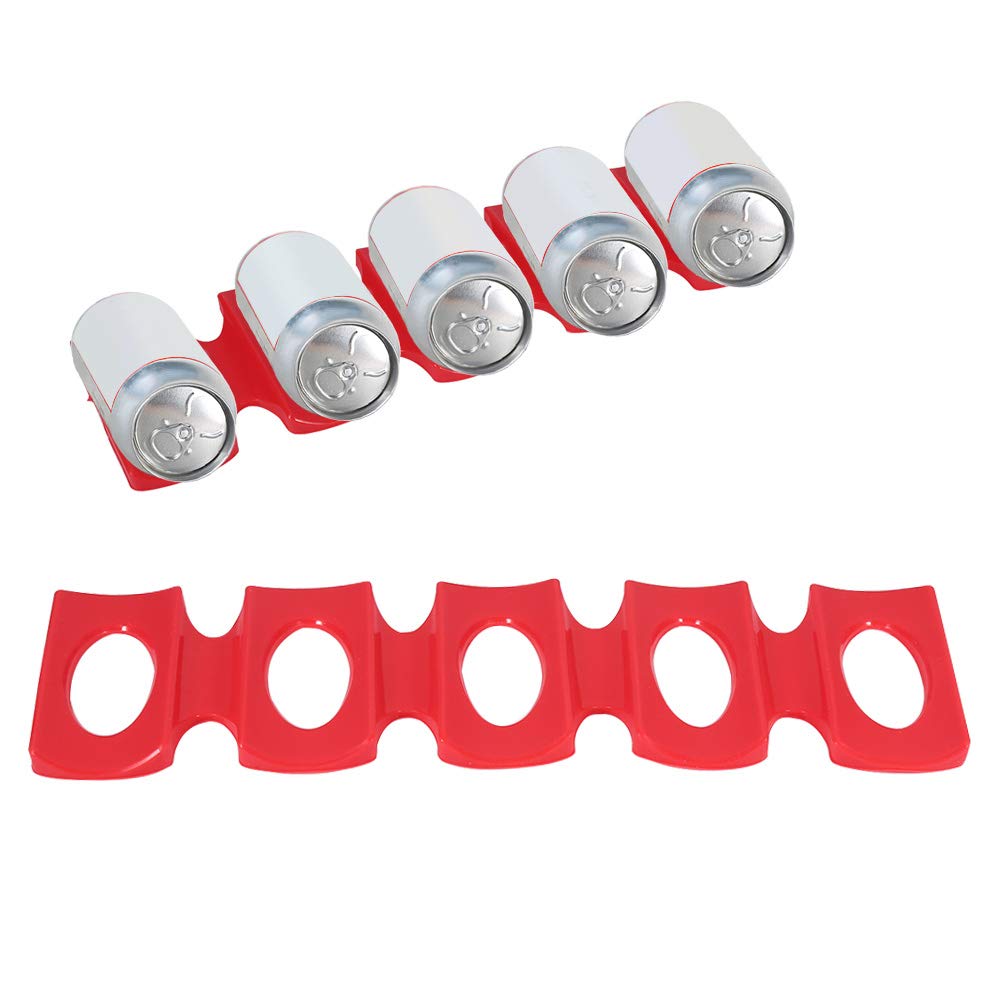 Red Silicone Fridge Can Rack - Beer & Wine Bottle Organizer for Kitchen Storage