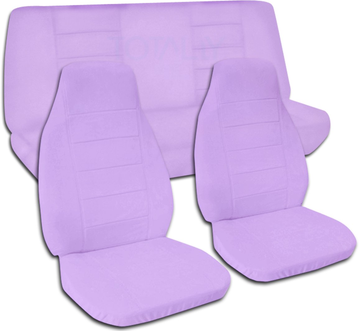Violet Solid Color Car Seat Covers Full Set - Semi-Custom Fit for Any Car, Truck, Van, RV or SUV - 22 Color Options - Protect & Upgrade Your Vehicle Interior for Daily Commute, Road Trips & Family Travel