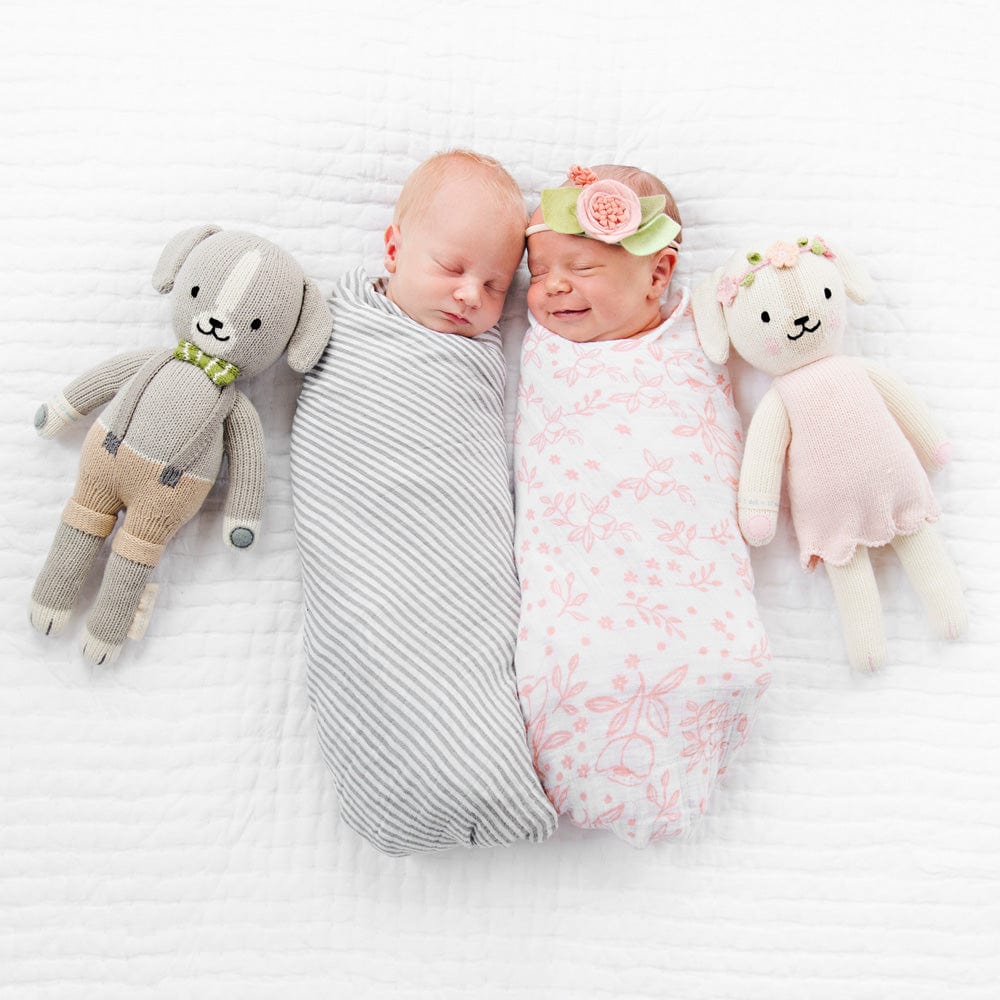 Cuddle+Kind Noah the Dog Plush Toy - Little Size, Hand-Knit Organic Cotton Stuffed Animal for Kids | Perfect for Cuddling, Gifts, and Nursery Decor