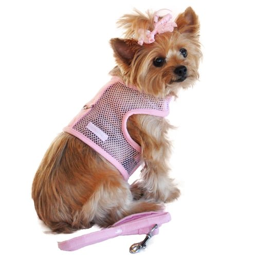 Cool Mesh Dog Harness - Breathable & Adjustable Solid Pink Pet Vest for Small Medium Large Dogs - Perfect for Walking, Running & Outdoor Adventures
