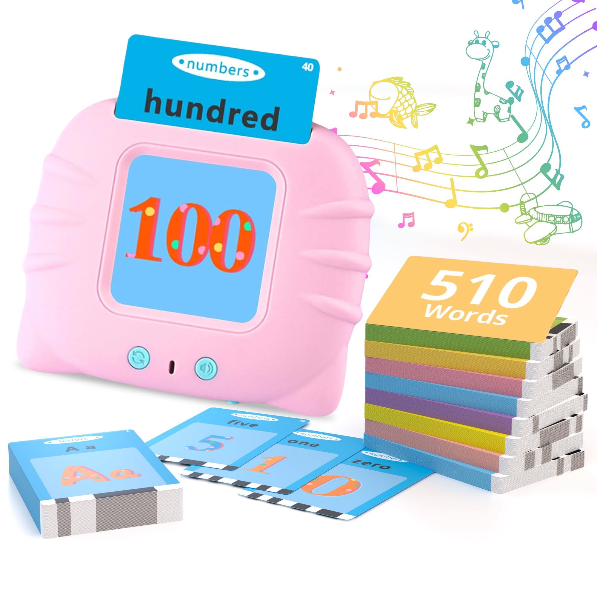 **Alphabet Flash Cards for Toddlers - 510 Sight Words, ABC Learning & Speech Therapy Toys, Montessori Educational Toys for Preschool, Autism Sensory Toys for Kids - Perfect for Home, Classroom & Travel Use**