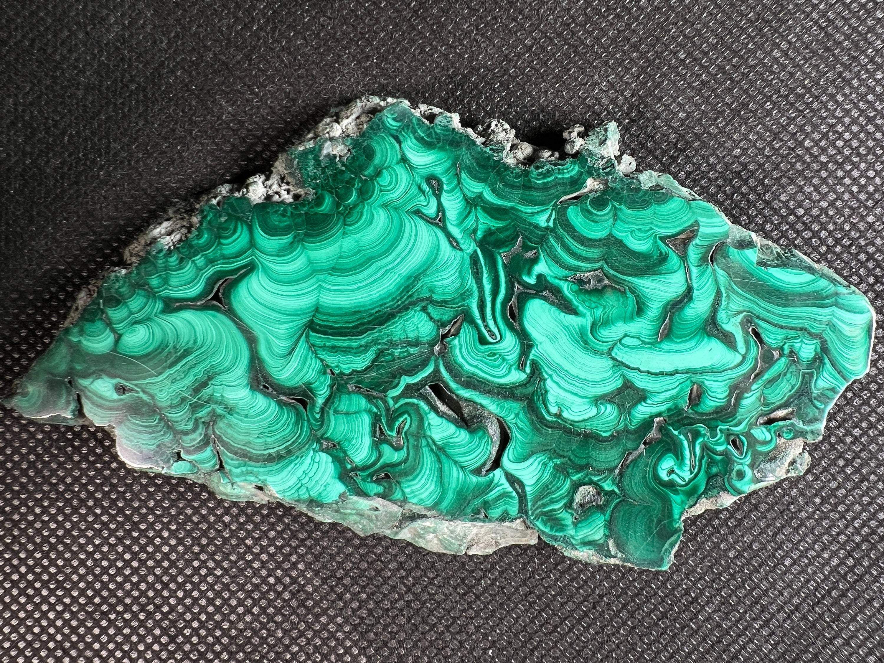 Premium MALACHITE Crystal Slab - Natural Green Malachite Stone for Jewelry Making, Unique Handcrafted Gift & Home Decor (50437) | Perfect for DIY Crafts, Meditation Spaces & Luxury Interior Design