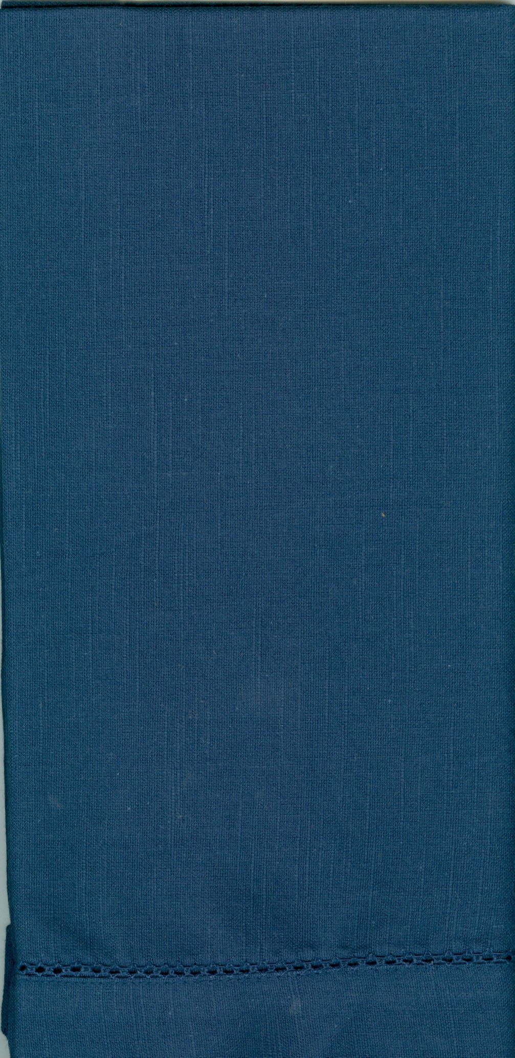 Premium Hemstitch Linen Dinner Napkins - Set of 12 Navy Blue - Elegant Table Setting for Formal Dining, Weddings & Special Occasions