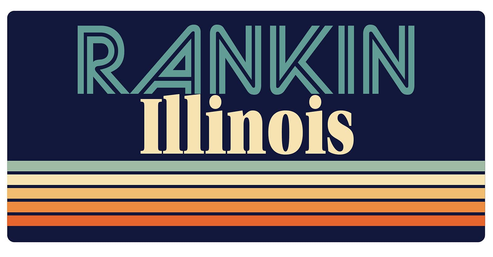 Vintage Rankin Illinois 5 x 2.5-Inch Refrigerator Magnet - Retro Souvenir Fridge Decor for Collectors & Travel Memories - Perfect for Kitchens, Offices & Dorm Rooms