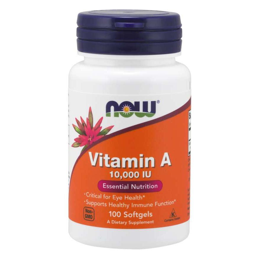 NOW Vitamin A 10,000 IU Softgels - Supports Vision, Immune System & Skin Health - Dietary Supplement for Adults - Perfect for Night Vision Support & Healthy Skin Care