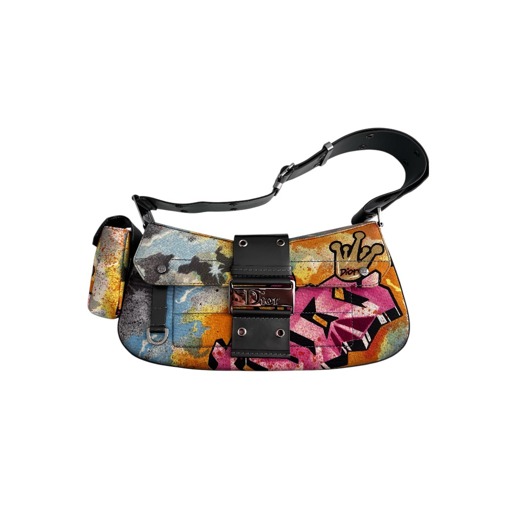 Vintage Dior Graffiti Columbus Shoulder Bag - Authentic Designer Handbag for Women | Perfect for Casual Outings, Date Nights & Luxury Fashion Collectors