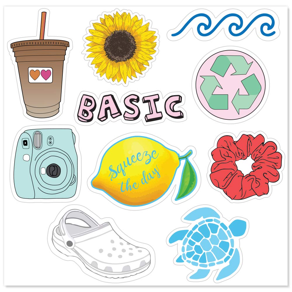 Eco-Friendly Nature Lover VSCO Girl Stickers - 10 Pack Decals for Water Bottles & Laptops - Climate Change Activist Support - Perfect for School, Office & Sustainable Lifestyle Accessories