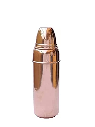 Ayurvedic Copper Water Bottle 1 Liter - Pure Copper Thermos for Sports, Fitness, Yoga & Daily Hydration - BPA-Free, Leak-Proof Design - Perfect for Gym, Office & Outdoor Activities (Pack of 1)