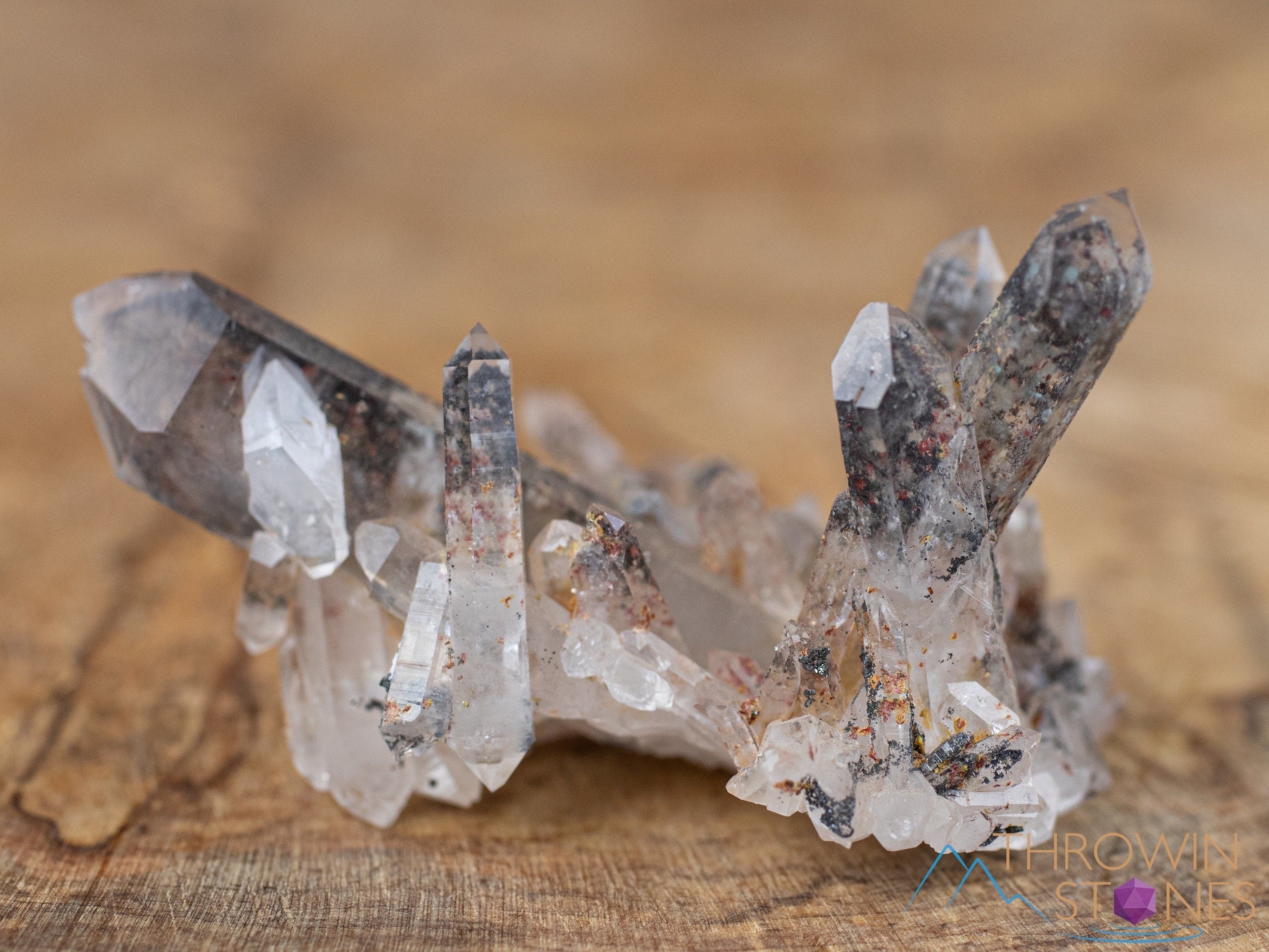 Natural MESSINA QUARTZ Raw Crystal Cluster with Specular HEMATITE - Healing Stones for Home Decor, Spiritual Gifts, Housewarming Present | Perfect for Meditation, Energy Cleansing & Office Desk Decor