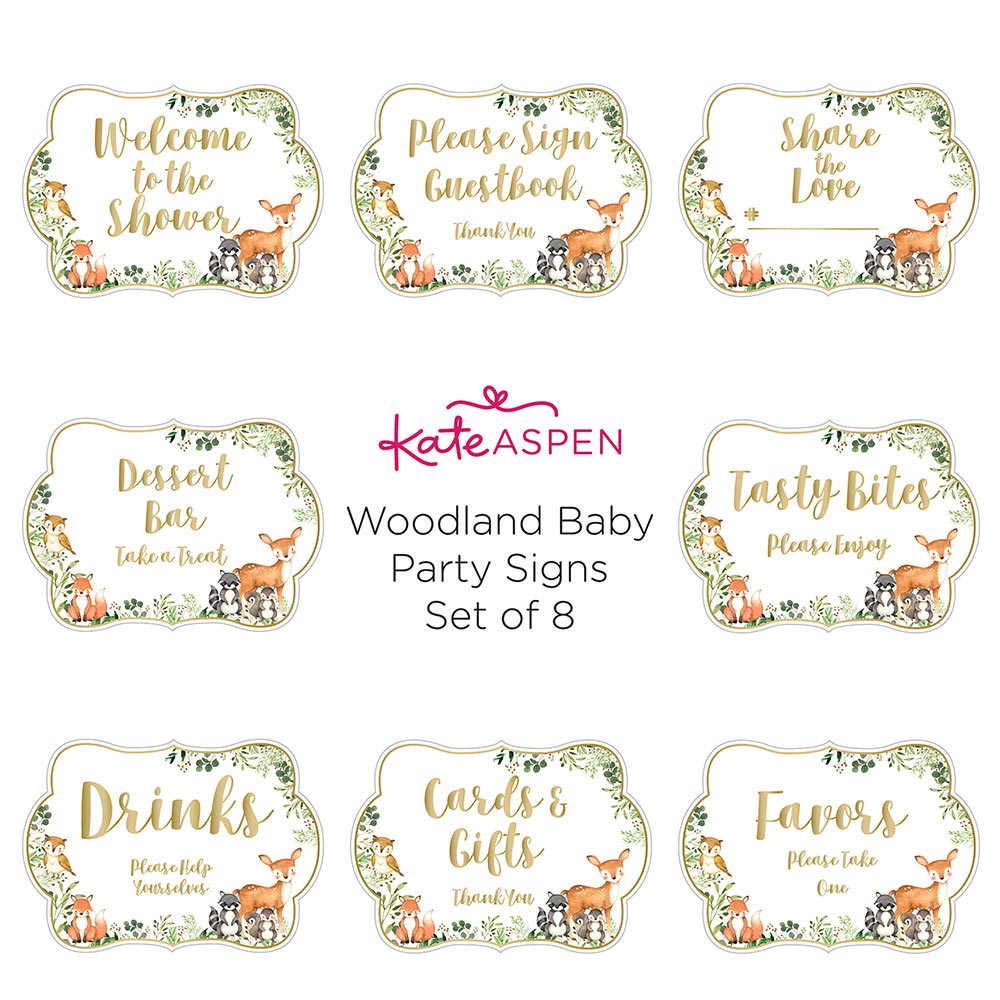 Woodland Baby Nursery Decor Sign Kit - Set of 8 Hand-Painted Wooden Wall Art for Baby Shower, Gender Reveal & Nursery Room Decoration - Perfect for Rustic Themed Baby Rooms & Newborn Photography Backdrops