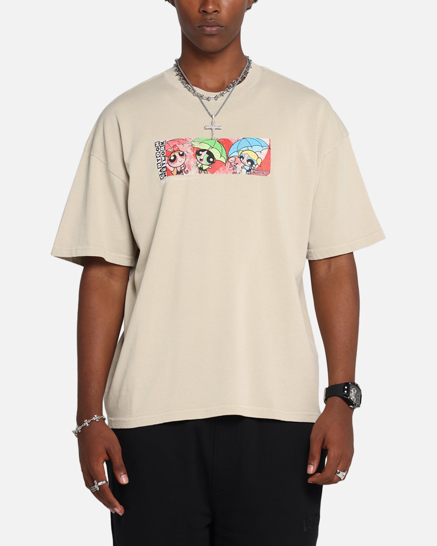73 Studio X Cartoon Network The Powerpuff Girls Vintage Box Logo T-Shirt - Cartoon Graphic Tee for Women & Men - Perfect for Cosplay, Comic Con & Retro Fashion Lovers
