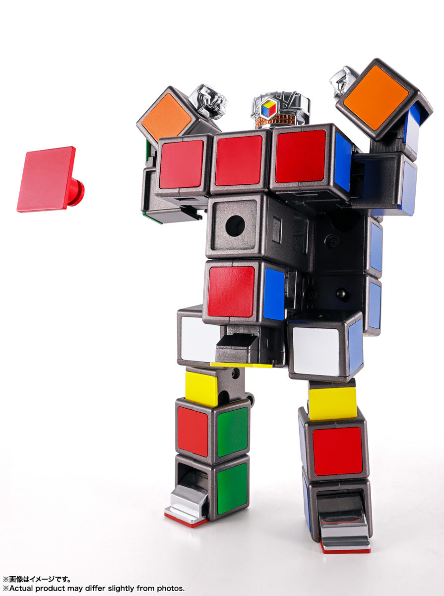 Bandai Chogokin Rubik's Cube Transforming Robot Action Figure - Collectible Toy for Anime Fans & Puzzle Lovers - Perfect for Display, Gifts, and Interactive Play