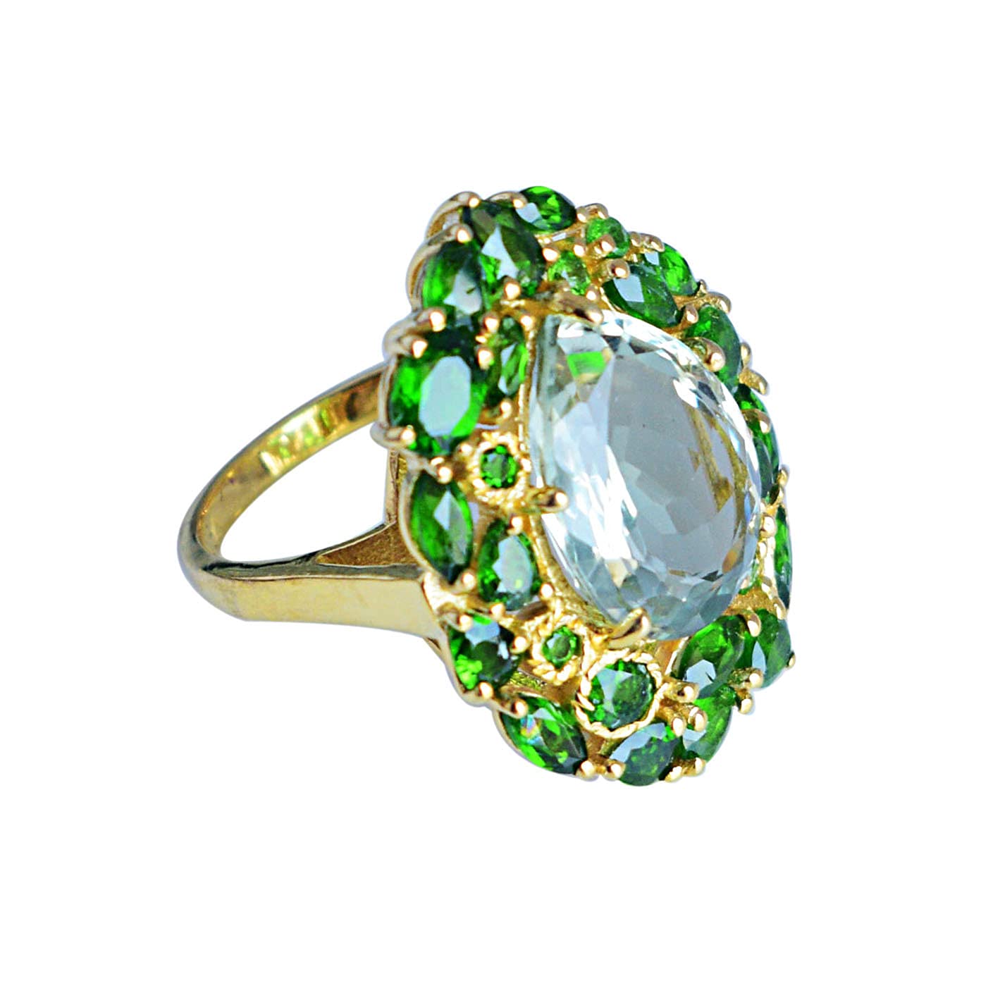 Green Amethyst & Chrome Diopside Sterling Silver Ring - Handmade 925 Silver Jewelry for Women, Birthday Gift for Her - Perfect for Weddings, Anniversaries & Special Occasions