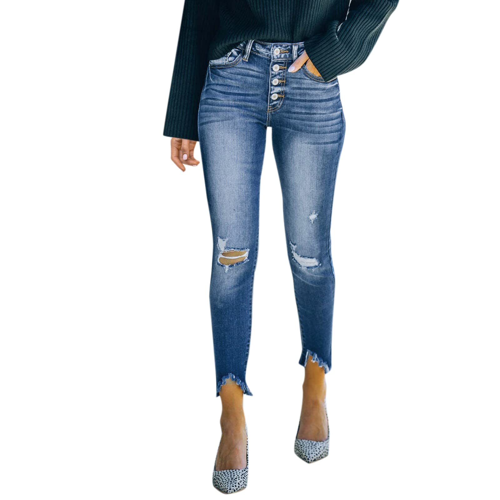 Plus Size Black Skinny Jeans for Women - Mid Waist Stretch Denim Pants with Pockets | Casual Wear, Office Outfits & Everyday Fashion