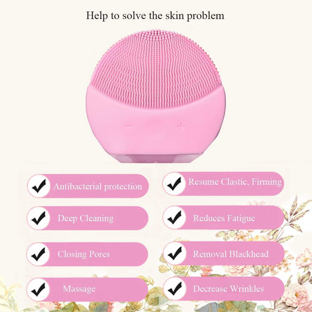Reckon® Ultra Hygienic Soft Silicone Facial Cleansing Brush - Waterproof Vibrating Face Brush for Deep Cleansing & Gentle Exfoliation with Inductive Charging (Random Color) | Perfect for Daily Skincare Routine, Travel & Spa-Like Experience at Home