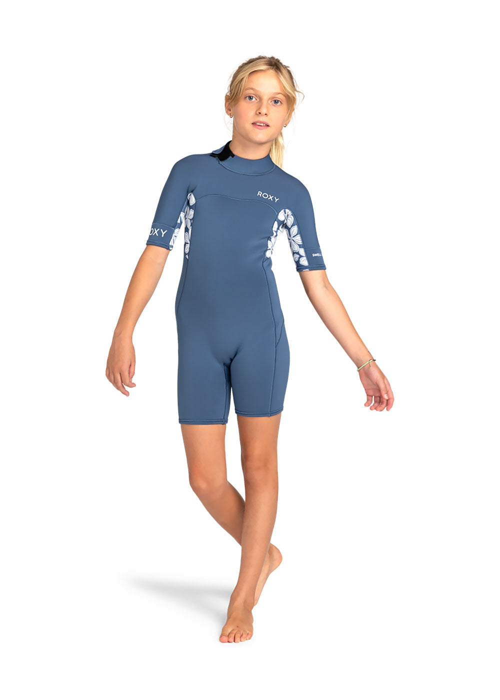 Roxy Girls Swell Series 2mm BZ Spring Suit Wetsuit for Kids - Youth Full Body Neoprene Swimsuit for Surfing, Swimming & Beach Activities