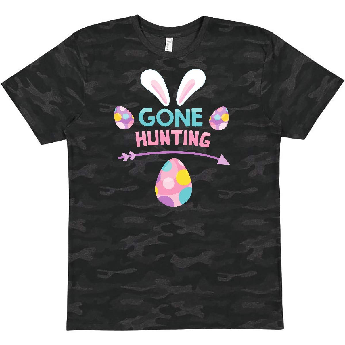 Easter Bunny Hunting T-Shirt with Bunny Ears & Easter Eggs Design - Fun Holiday Party Outfit for Easter Celebrations & Spring Festivities