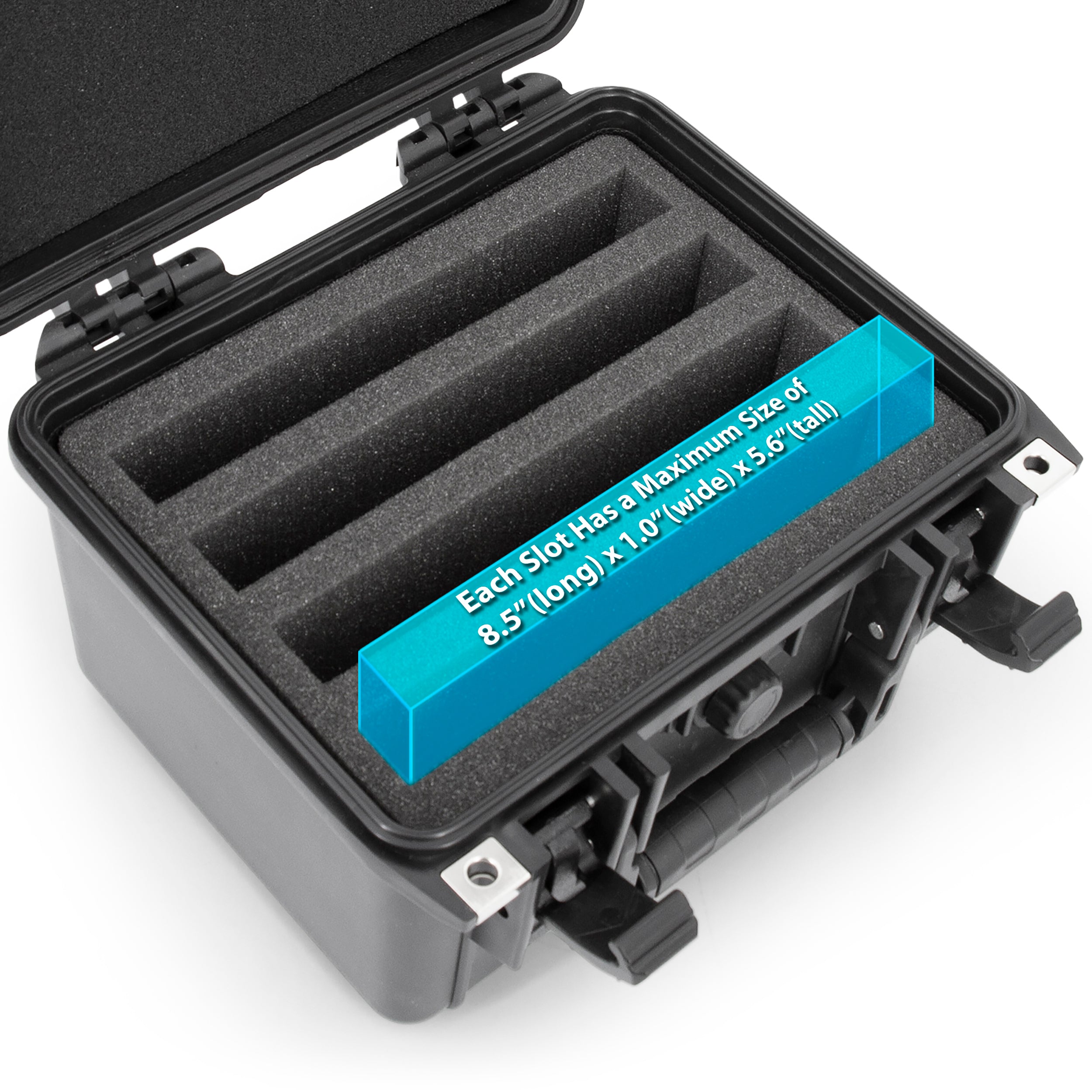 CASEMATIX Waterproof 5x7 Photo Storage Case - Holds 80 Cards in Top Loaders & Plastic Sleeves for Postcards, Photos & Collectibles - Perfect for Travel, Home Organization & Card Show Protection