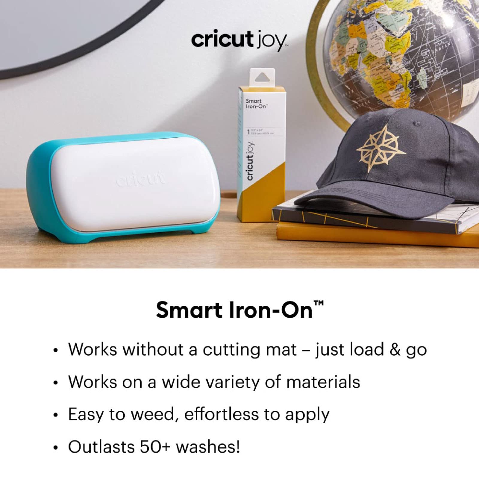 Cricut Joy Cutting Machine & Mini Easy Press Bundle with Tool Kit & Smart Iron-On Vinyl Sampler - Portable Die Cutting & Heat Press for DIY Crafts, T-Shirts, Home Decor & Personalized Gifts