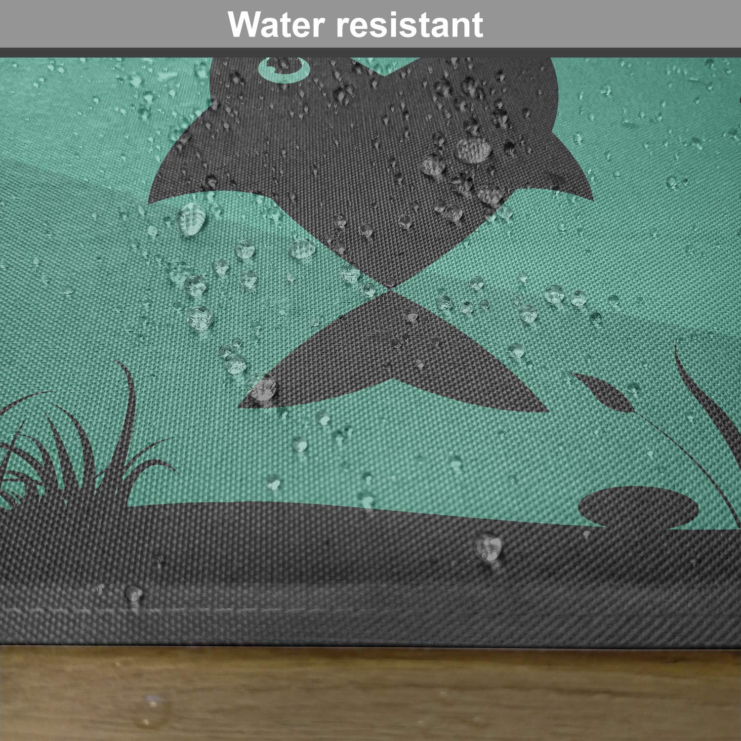 Ambesonne Fishing Placemats Set of 4 - Underwater Ocean Theme with Big Fish Eating Small Fish Design - Washable Fabric Place Mats for Dining Room & Kitchen Table Decor in Teal Grey - Perfect for Seafood Restaurants, Beach House Decor, and Nautical Themed Parties