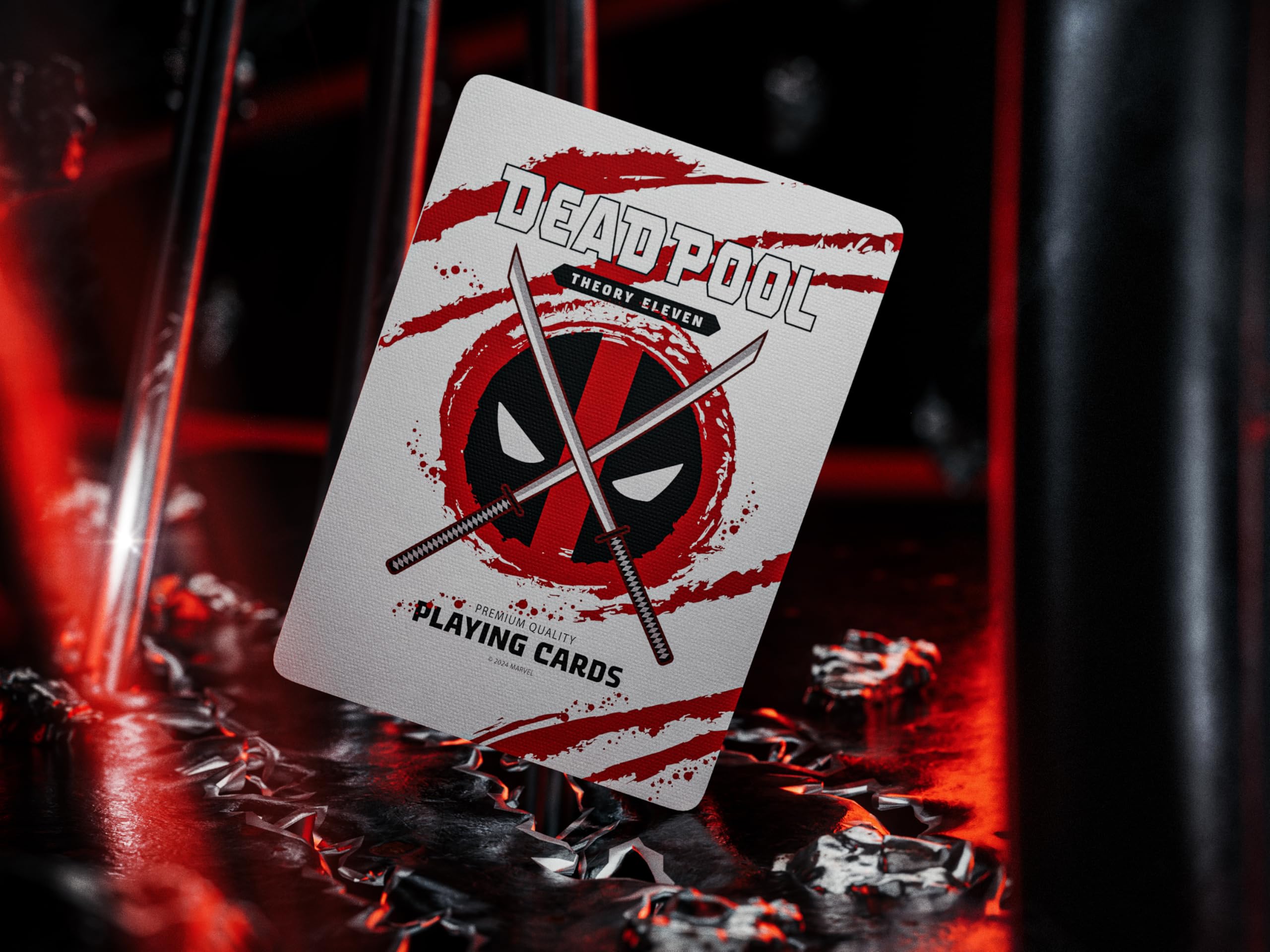 theory11 Deadpool Playing Cards - Premium Poker Size Standard Index Luxury Deck for Magic Tricks, Card Games & Collectors
