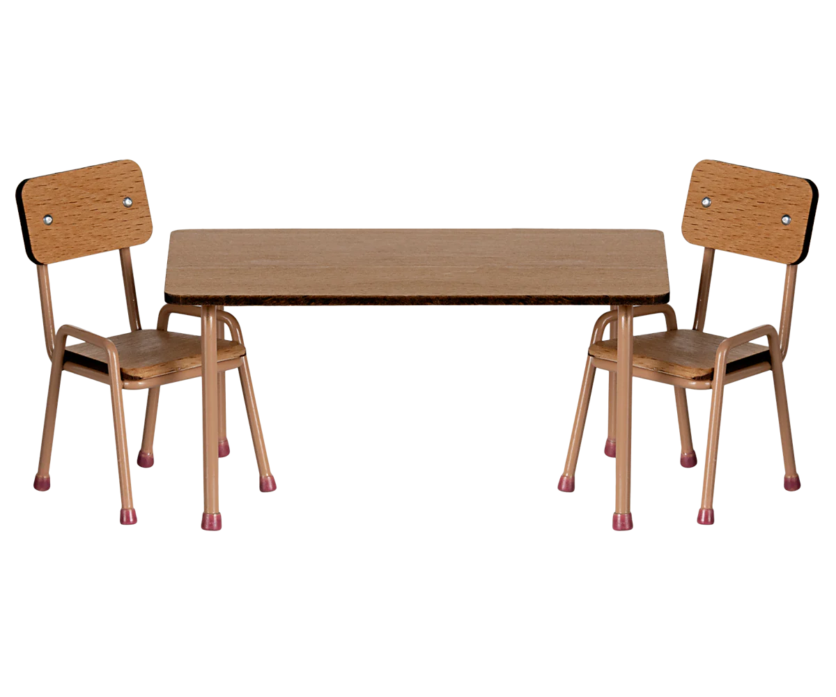 Dark Powder Coated Metal Table and Chair Set - Durable Indoor/Outdoor Dining Furniture for Patio, Garden, or Kitchen Use