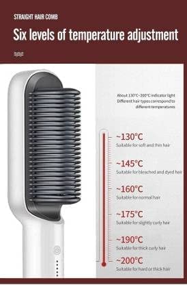 ELEXIQ Hair Straightener Comb Brush for Men & Women - Electric Straightening & Smoothing Comb with 5 Temperature Settings (Multi-Color) | Perfect for Home Use, Travel & Salon Styling