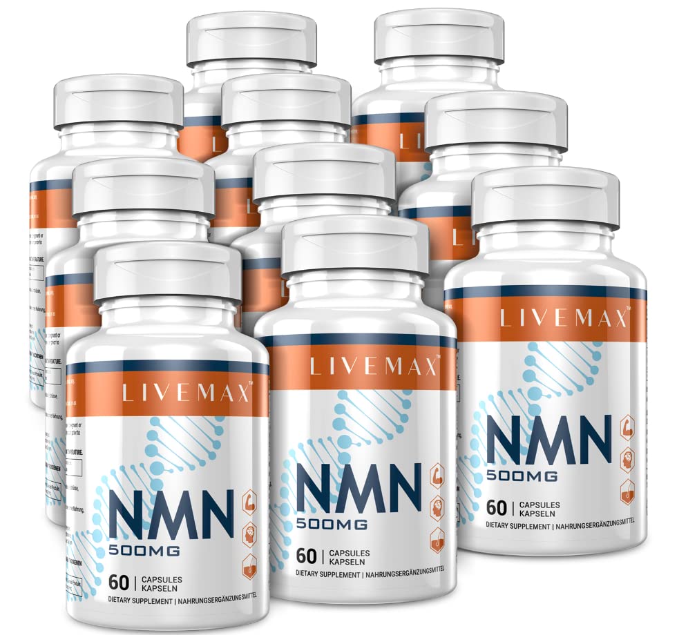 Premium NMN Supplement 500mg - Nicotinamide Mononucleotide NAD+ Booster with Vitamin B3 | 600 Capsules (10 Pack) for Anti-Aging, Cellular Energy & Skin Health | Supports Metabolism, Brain Function & Workout Recovery