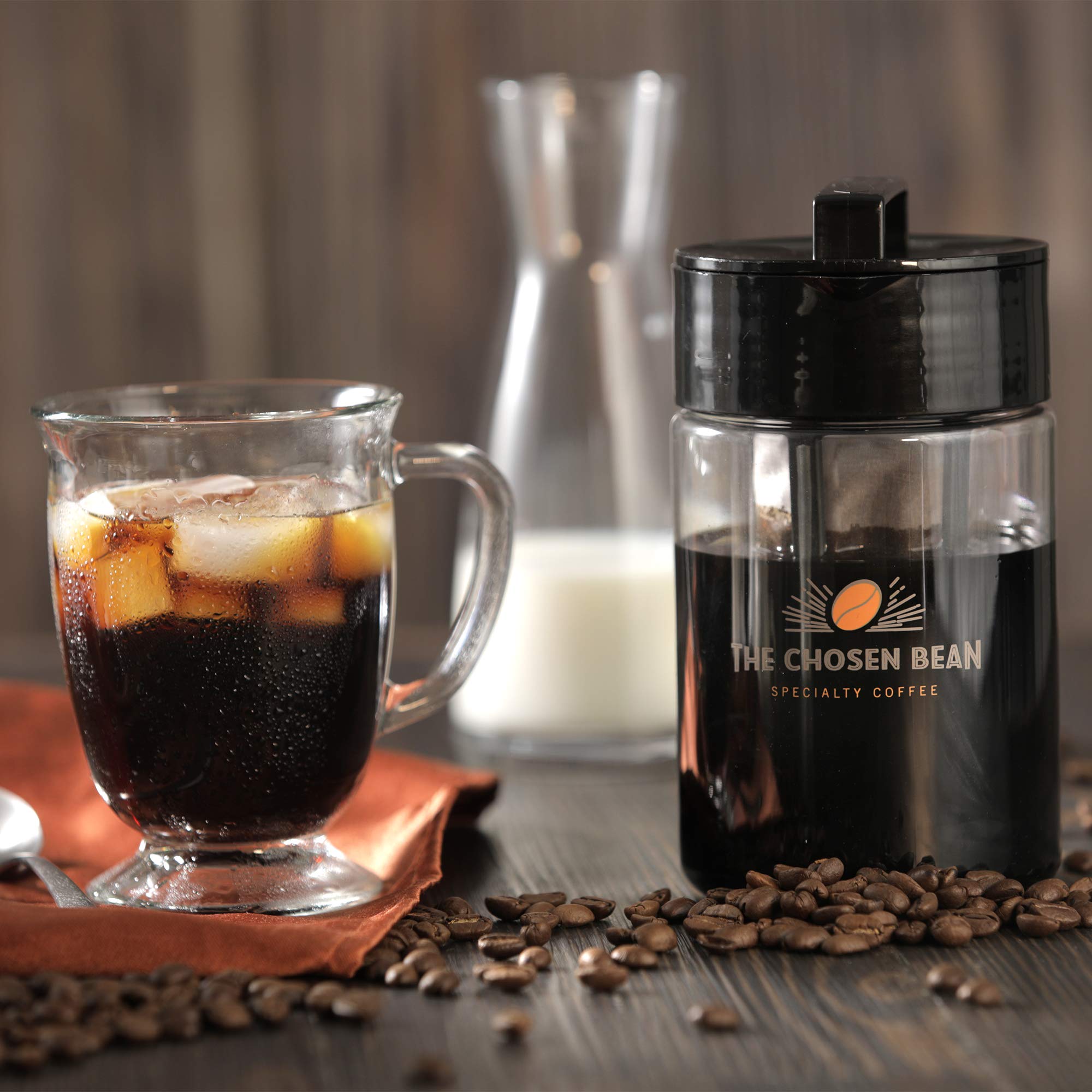 Premium 1 Quart Cold Brew Coffee Maker with Pitcher - Airtight Lid, Easy to Clean - Perfect for Iced Coffee, Tea & Homemade Cold Brew at Home or Office