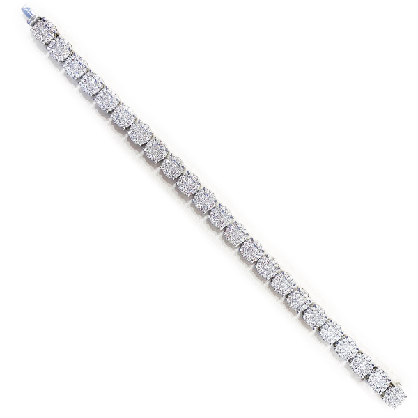 18K White Gold Diamond Bracelet for Women - Elegant Tennis Bracelet with Real Diamonds - Perfect for Weddings, Anniversaries & Special Occasions