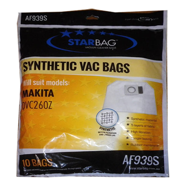 Starbag AF939S Synthetic Vacuum Cleaner Bags - 6 Pack | Compatible with Hoover, Eureka & More | Dust & Allergen Protection | Ideal for Home Cleaning & Pet Hair Removal