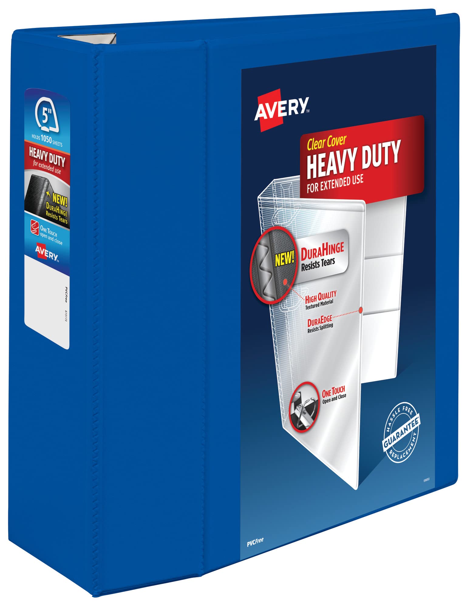 Avery Heavy-Duty 3-Ring Binder with One-Touch EZD Rings - 5 Inch, 2.3/4.8 Inch Spine, Pacific Blue (79817) - Perfect for Office, School, and Document Organization