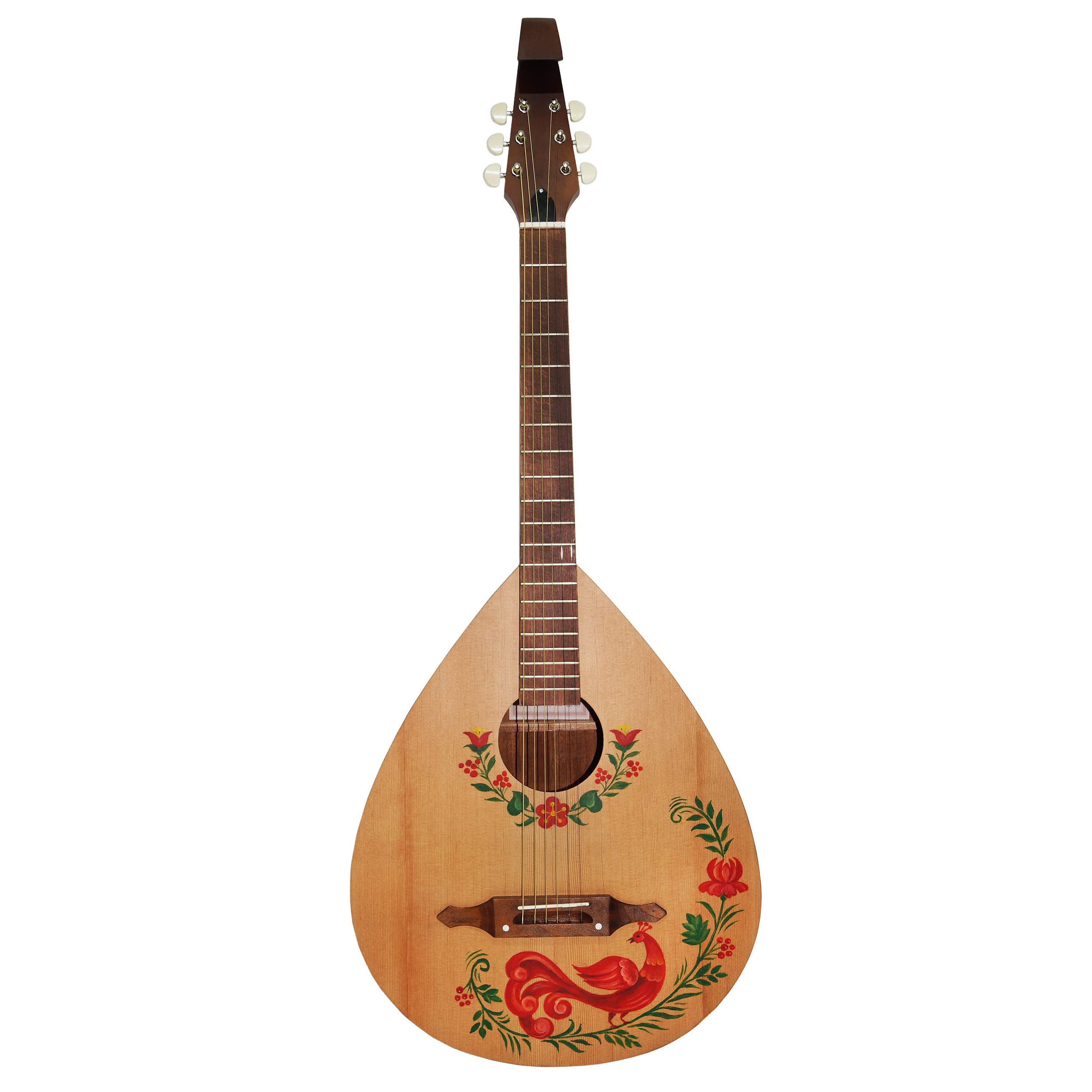 Trembita Ukrainian 6-String Acoustic Guitar Lute Folk Kobza - Handcrafted Natural Wood with Hand-Painted Design, Rich Sound Quality | Perfect Gift for Musicians, Folk Music Enthusiasts & Home Decor | Ideal for Performances, Practice & Cultural Displays