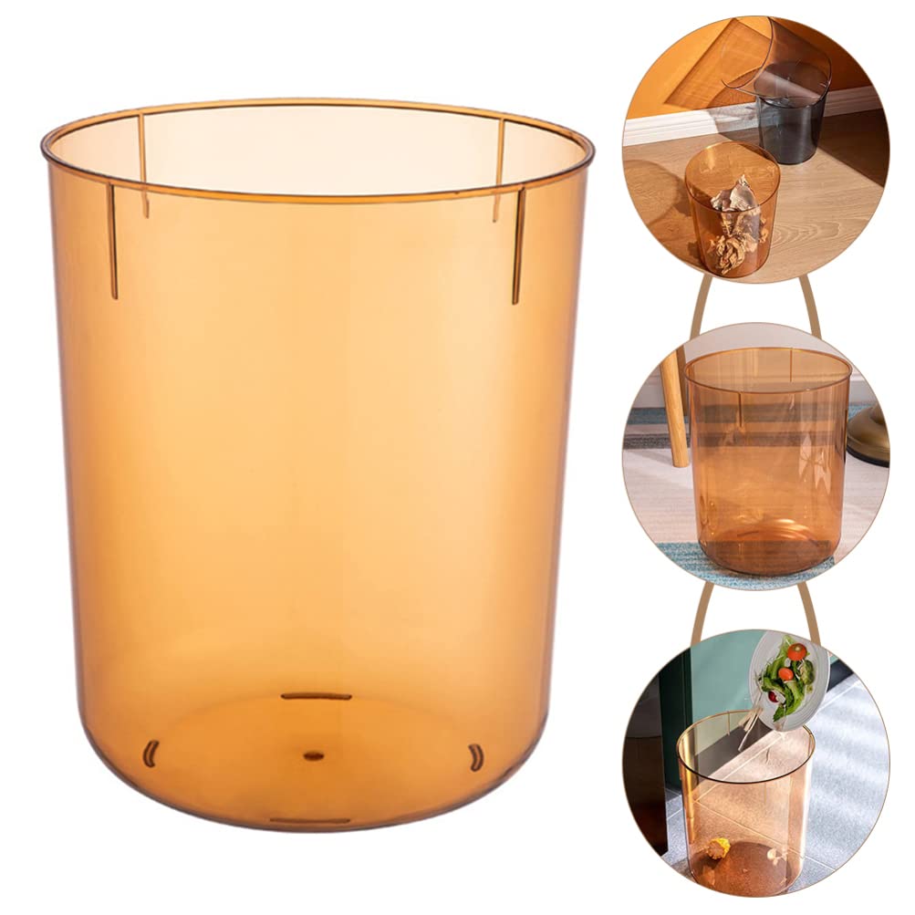 Clear Plastic Small Trash Can - Angoily Desktop Garbage Bin for Recycling, Waste Paper & Debris Storage | Perfect for Office, Home & Kitchen Use