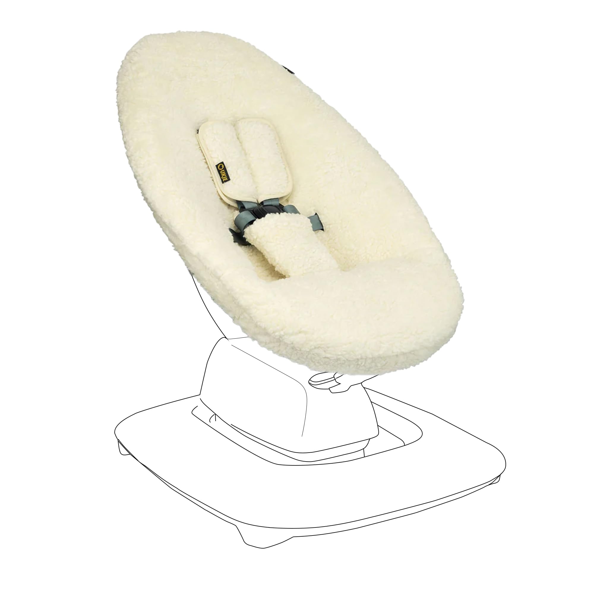 Ukje Liner Swing Cover for 4moms MamaRoo 5 - Premium Multi-Motion Baby Swing Replacement Cover | Soft & Breathable Baby Rocker Cover | Easy Installation | Handmade in Europe (Taupe) - Perfect for Nursery, Playroom & Travel Use