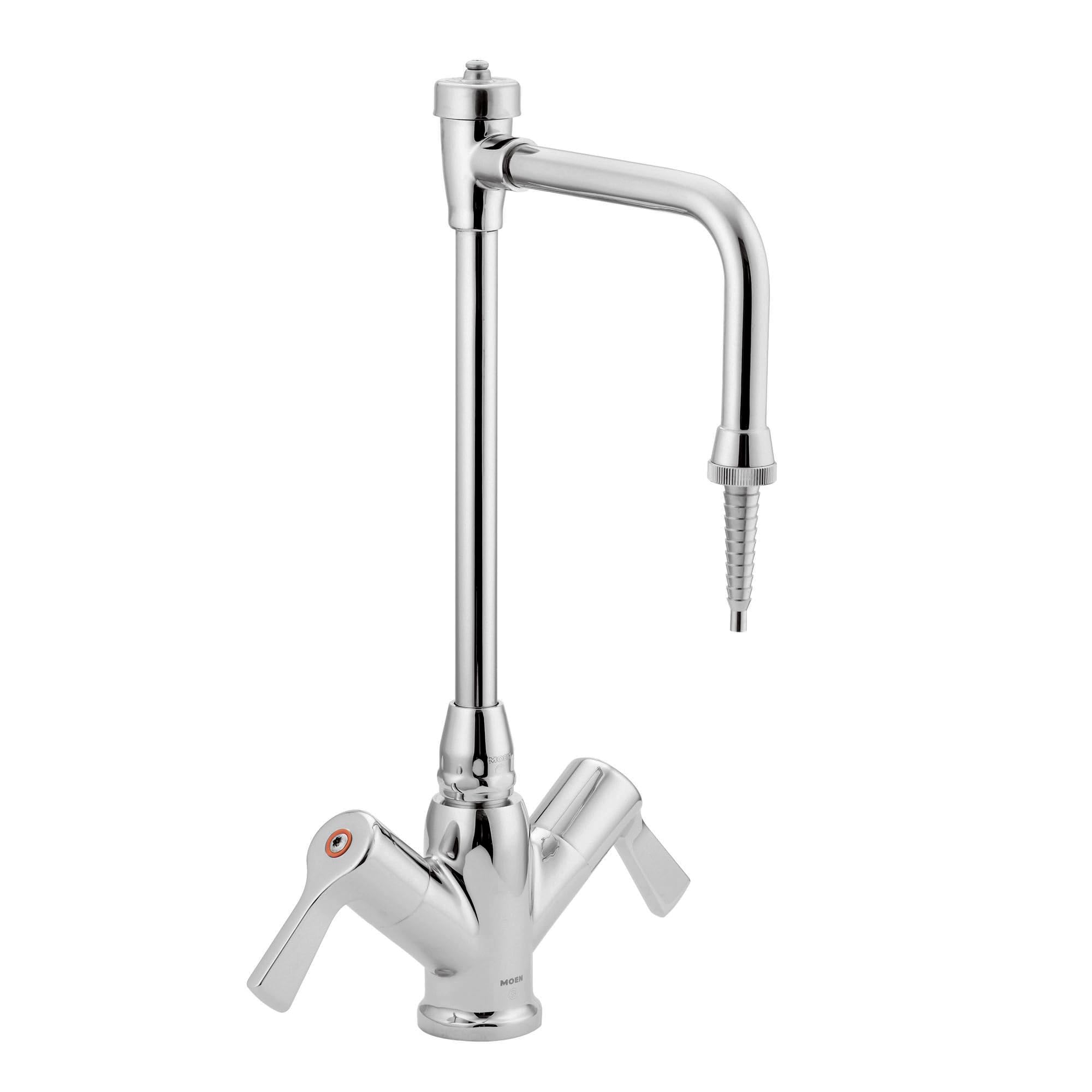 Moen 8116 Commercial M-Dura Two-Handle Laboratory Faucet with Vacuum Breaker Spout & Hose Nozzle - Chrome Finish for Science Labs, Hospitals & Industrial Use