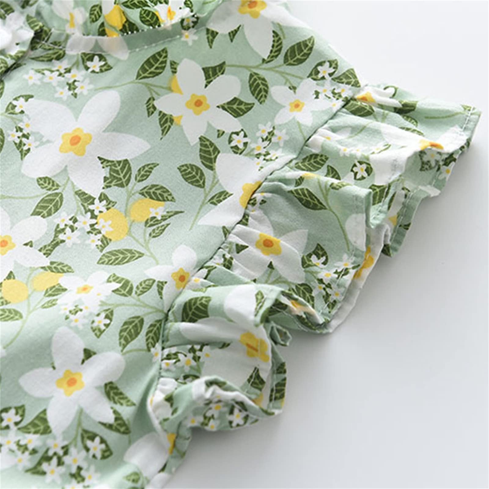 Toddler Girls Floral Sleeveless A-Line Ruffle Sundress - Summer Princess Dress for Baby & Kids - Perfect for Beach, Party & Outdoor Play