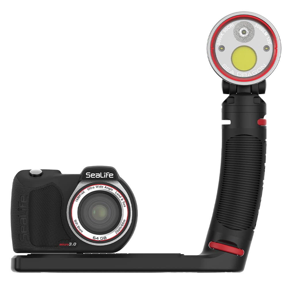 SEALIFE Micro 3.0 Pro Underwater Camera with Sea Dragon 3000SF Dual Beam LED Light - 3000 Lumens for Scuba Diving, Snorkeling & Marine Photography (Video & Photo)