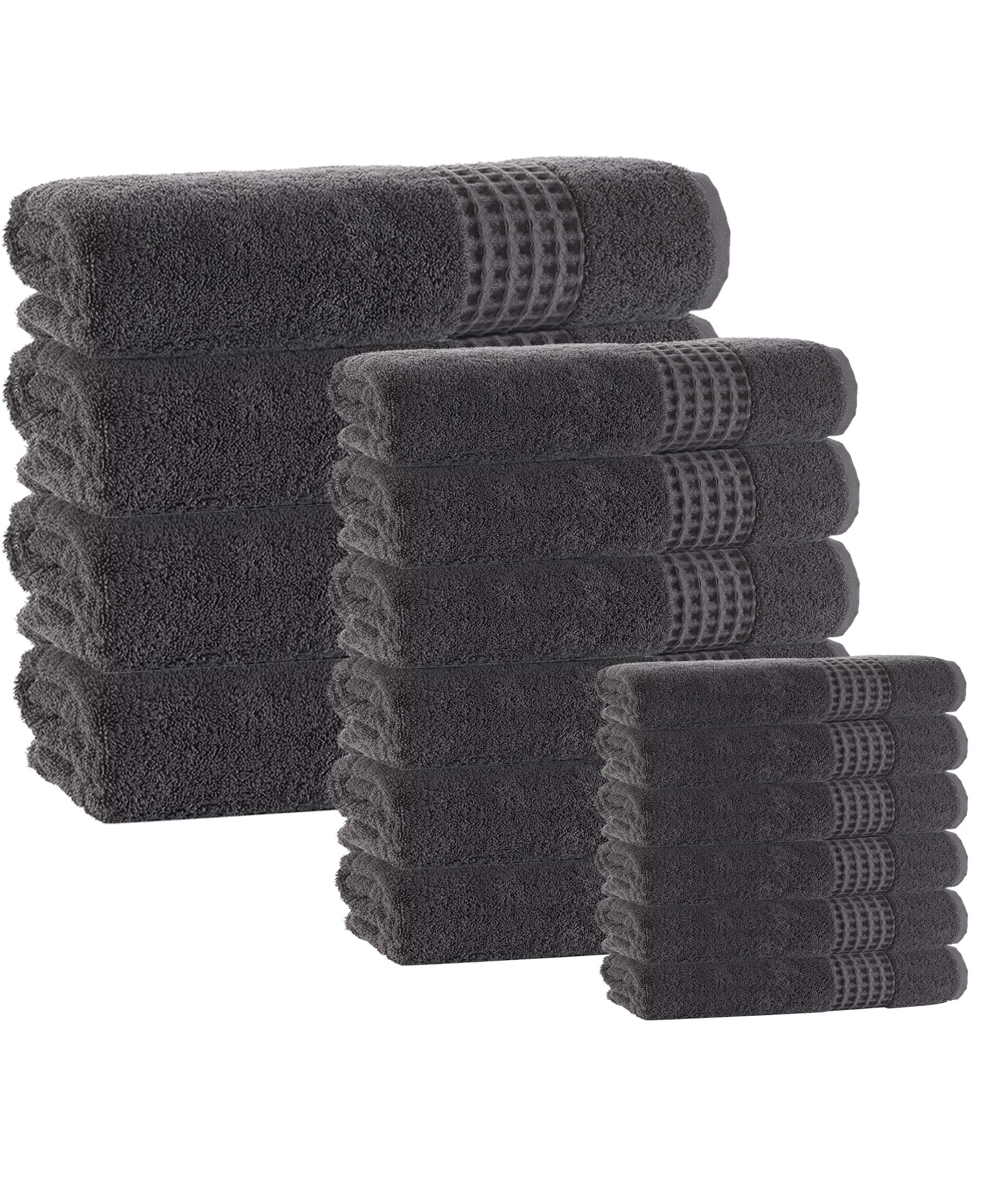 Enchante Home - 16-Piece Ela Turkish Towel Set | Premium Long Staple Cotton | Ultra Soft, Quick Dry & Highly Absorbent | Perfect for Bath, Beach, Spa & Home Decor