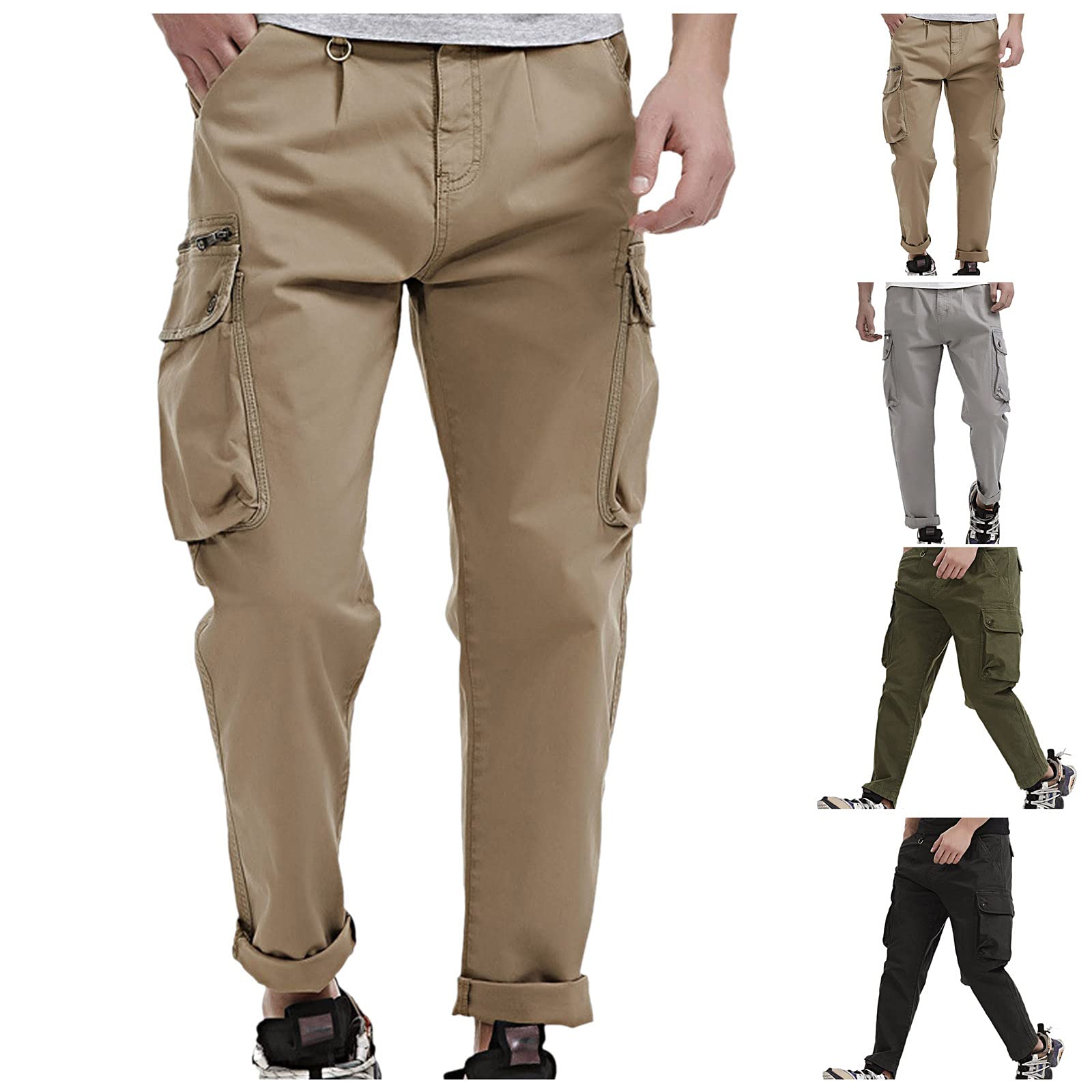 JIUMI Men's Lightweight Tactical Pants - Military Combat & Outdoor Cargo Pants with 8 Pockets for Hiking, Camping, Work - Durable Quick-Dry Tactical Trousers for Active Lifestyle & Adventure | Perfect for Outdoor Activities, Tactical Missions, Everyday Wear, Travel & Emergency Preparedness