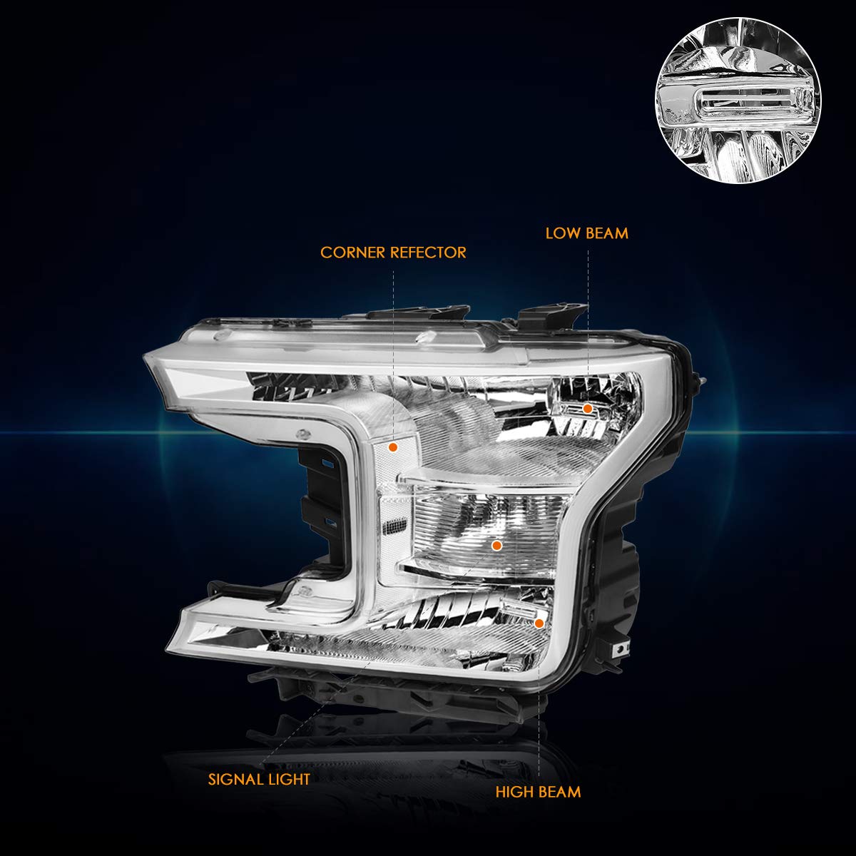 PM PERFORMOTOR LED Headlights Assembly - Compatible with 2018-2020 Ford F150, Black Housing & Clear Lens - Upgrade Your Truck's Lighting for Night Driving & Off-Road Adventures