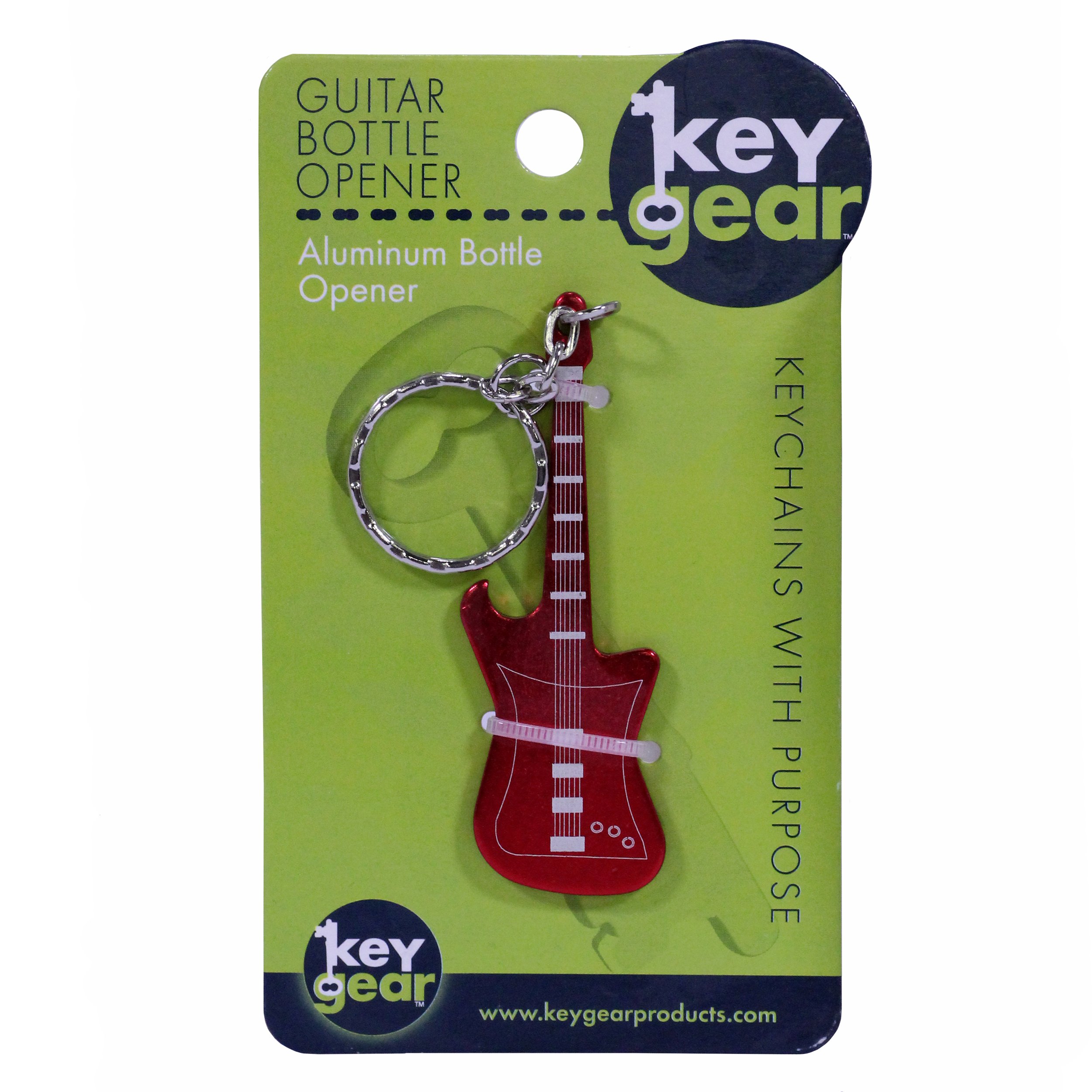 KeyGear Guitar-Shaped Bottle Opener - Stainless Steel Beer Bottle Cap Remover for Home, Bar & Parties (Red) - Perfect for Music Lovers & Gift Giving