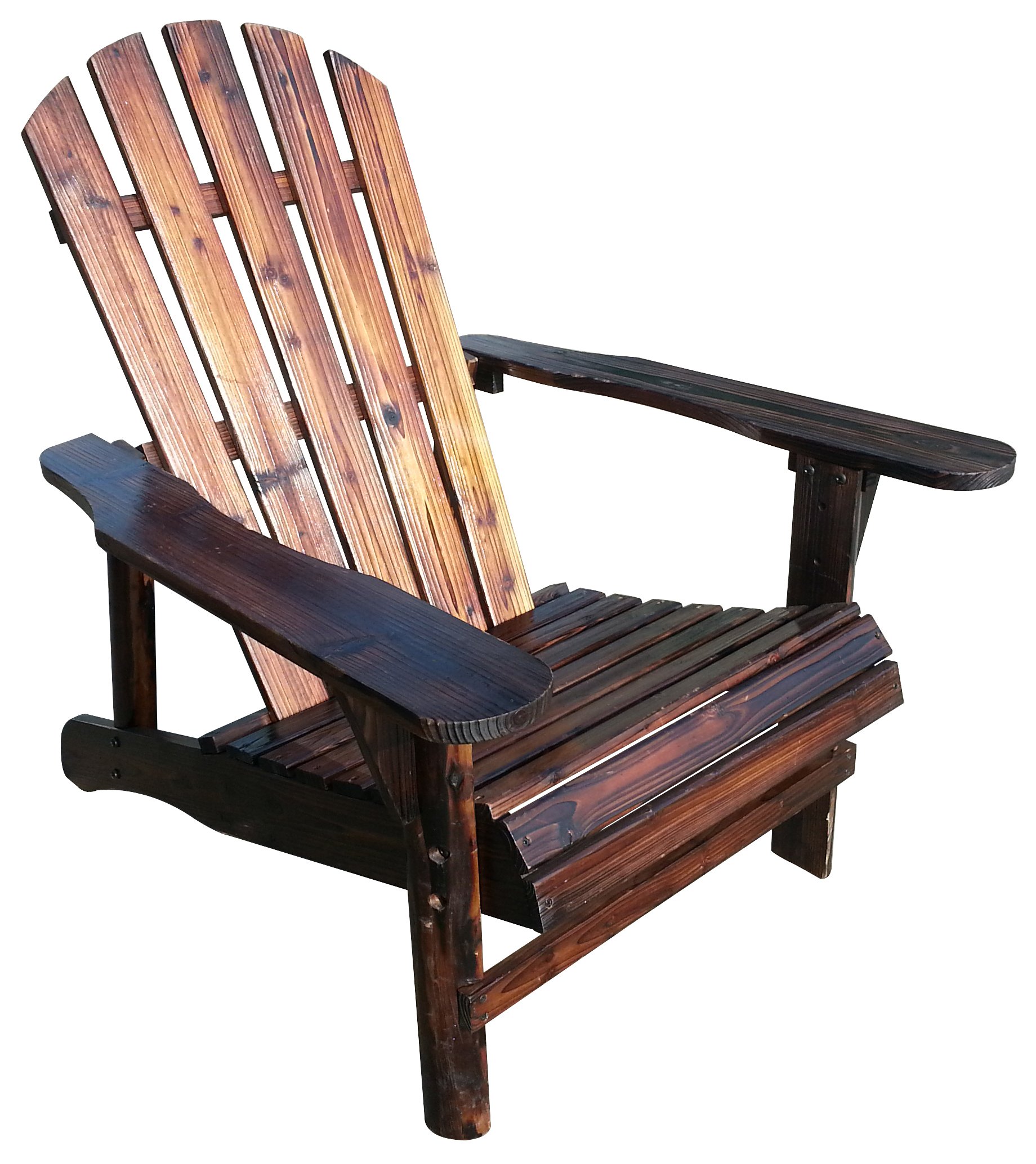 Premium Leigh Country Char-Log Adirondack Chair - Heavy Duty Solid Wood Outdoor Furniture for Patio, Garden, Poolside & Backyard Relaxation