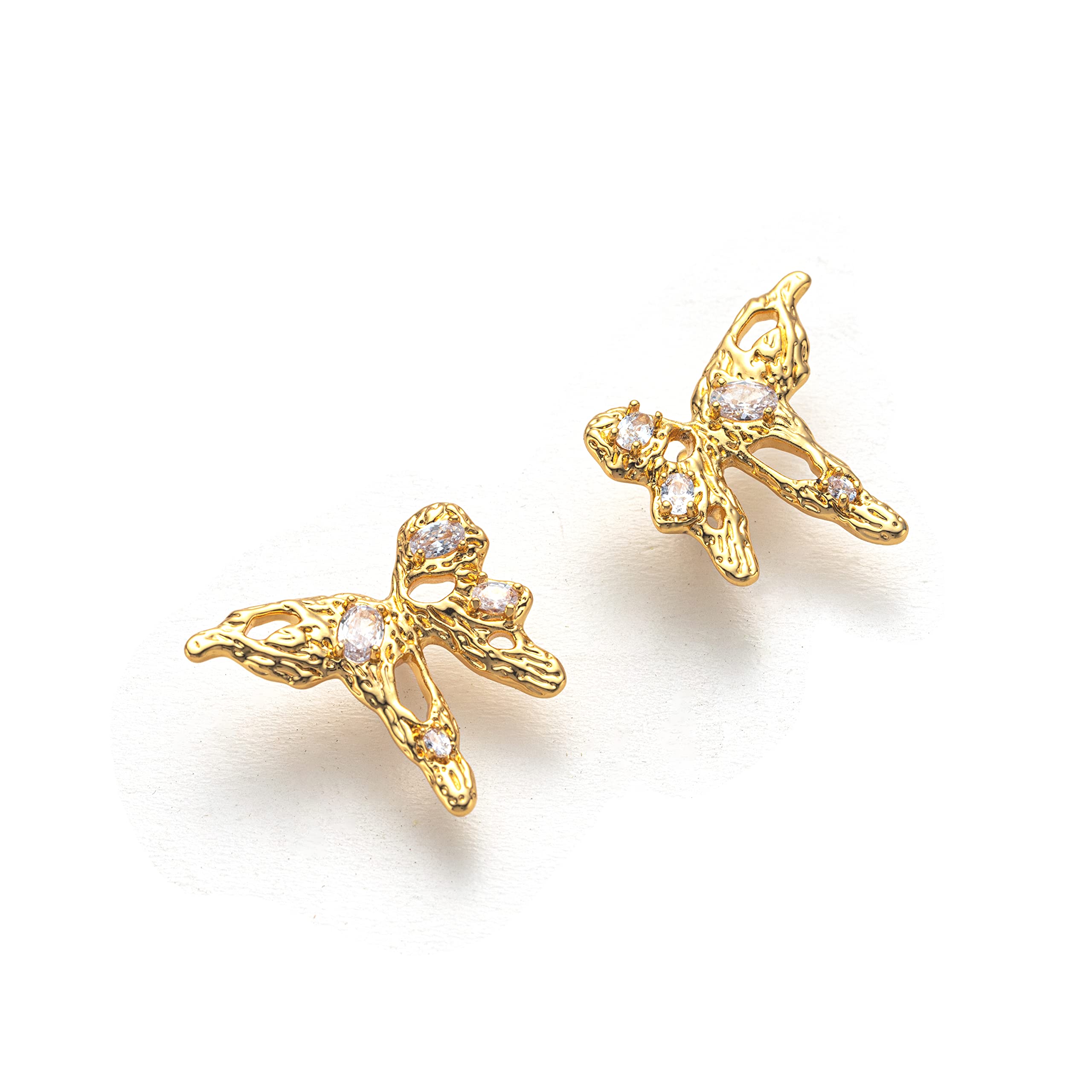 18K Gold Stud Earrings for Women - Hypoallergenic Flat Back Ear Studs | C.Paravano Luxury Jewelry | Perfect for Everyday Wear, Office & Special Occasions