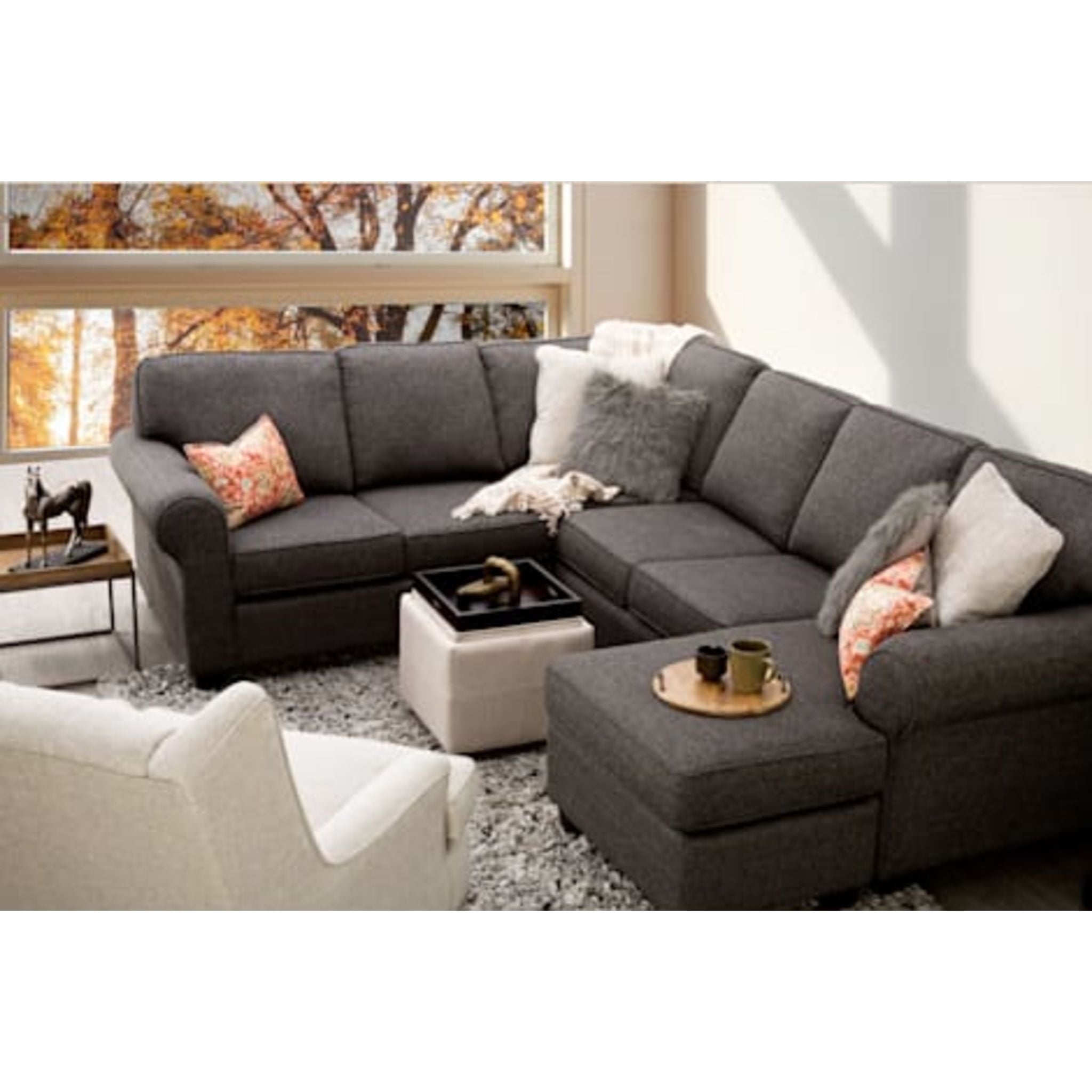 Astro 2-Piece Sectional Sofa with Chaise Lounge - Modern L-Shaped Living Room Furniture for Small Spaces & Apartments
