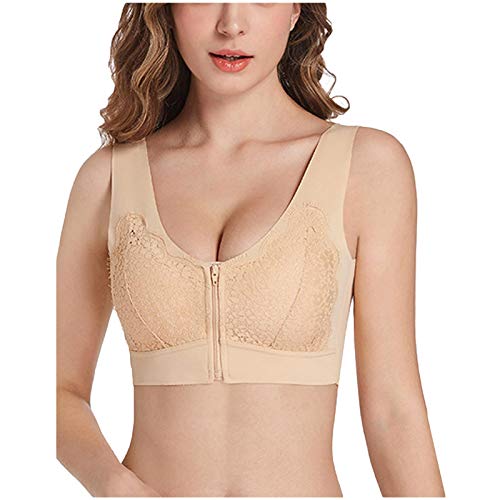 Front Sports Women's Lace Bra - Breathable Yoga Underwear with Extra Elastic Support - Perfect for Workouts, Running & Everyday Comfort