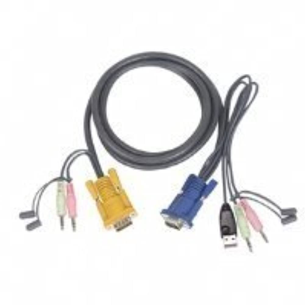 IOGEAR Micro-Lite Bonded All-in-One USB KVM Cable - 15ft (4.5m) for Computer Switching - USB 2.0 KVM Switch Cable - Model G2L5305U - Perfect for Home Office, Server Rooms & Multi-PC Workstations