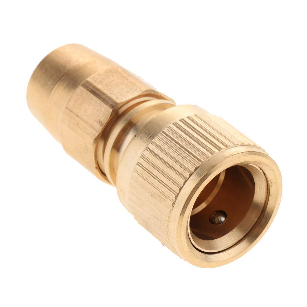 2-Pack Brass Garden Hose Quick Connect Adapters - Expandable & Standard Hose Repair Fittings for Outdoor Watering, Sprinklers & Irrigation Systems