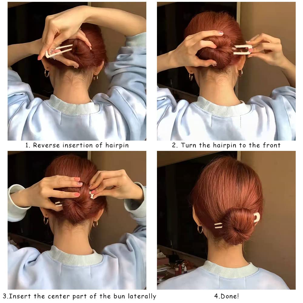 3 Pack Gold U-Shaped Hair Pins for Women - French Bun & Chignon Styling