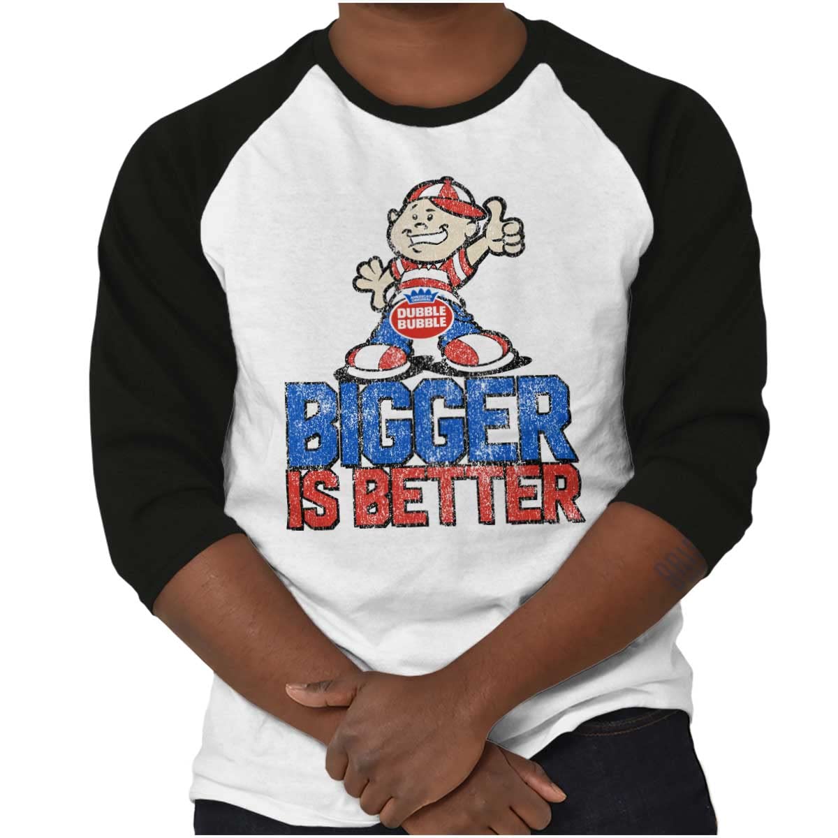 Bigger Better Dubble Bubble 3/4 Sleeve T-Shirt for Men & Women - Funny Graphic Tee for Casual Wear, Parties, and Gifts